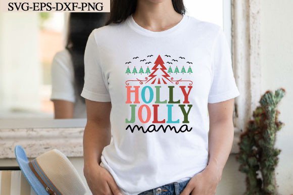 Holly Jolly Mama: Retro Christmas Graphics for T-Shirt Designs