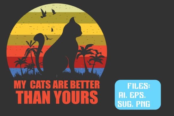 Vintage Cat T-Shirt Design Graphics